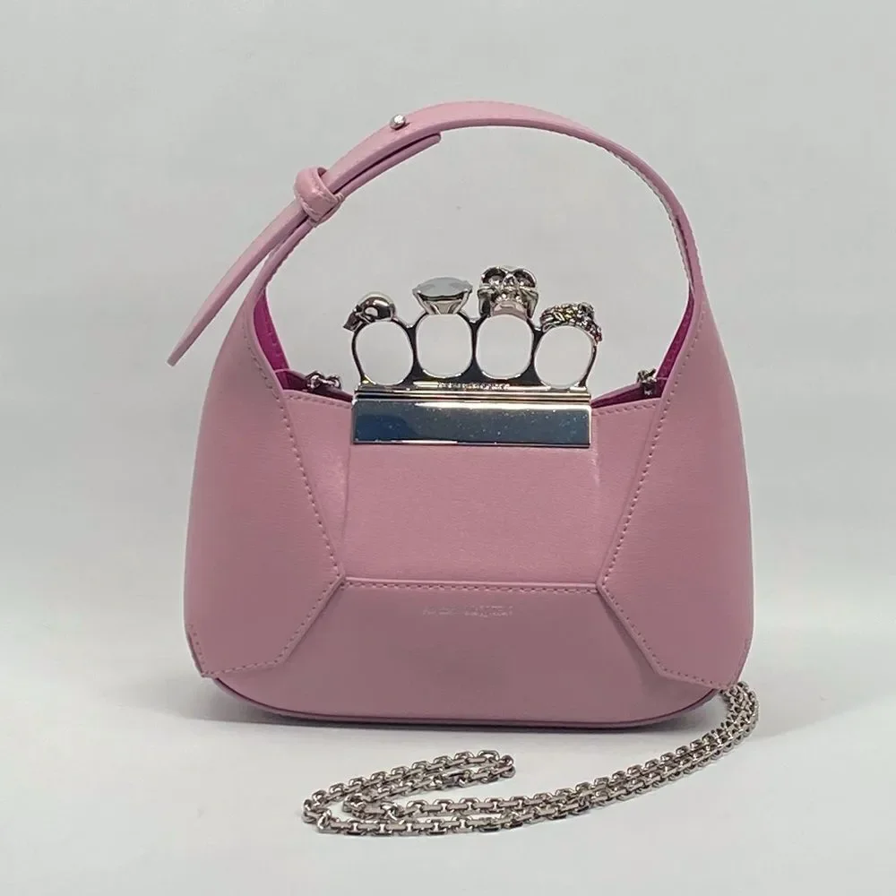 Alexander McQueen Skull Jeweled Mini Chain Hobo Bag